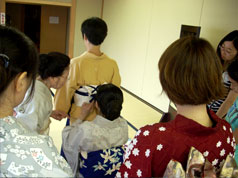 2012秋季着物教室授業風景2-帯結びのワンポイント説明
