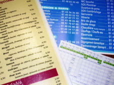 レストランのメニュー、時刻表、ちらし広告等の資料 フランス語教室:フランス語会話:時刻表などの資料